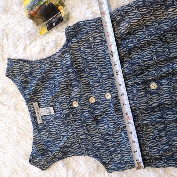NWT Vintage Jonathan Martin Blue Abstract Button Down Romper Size 5/6 - Picture 10 of 14